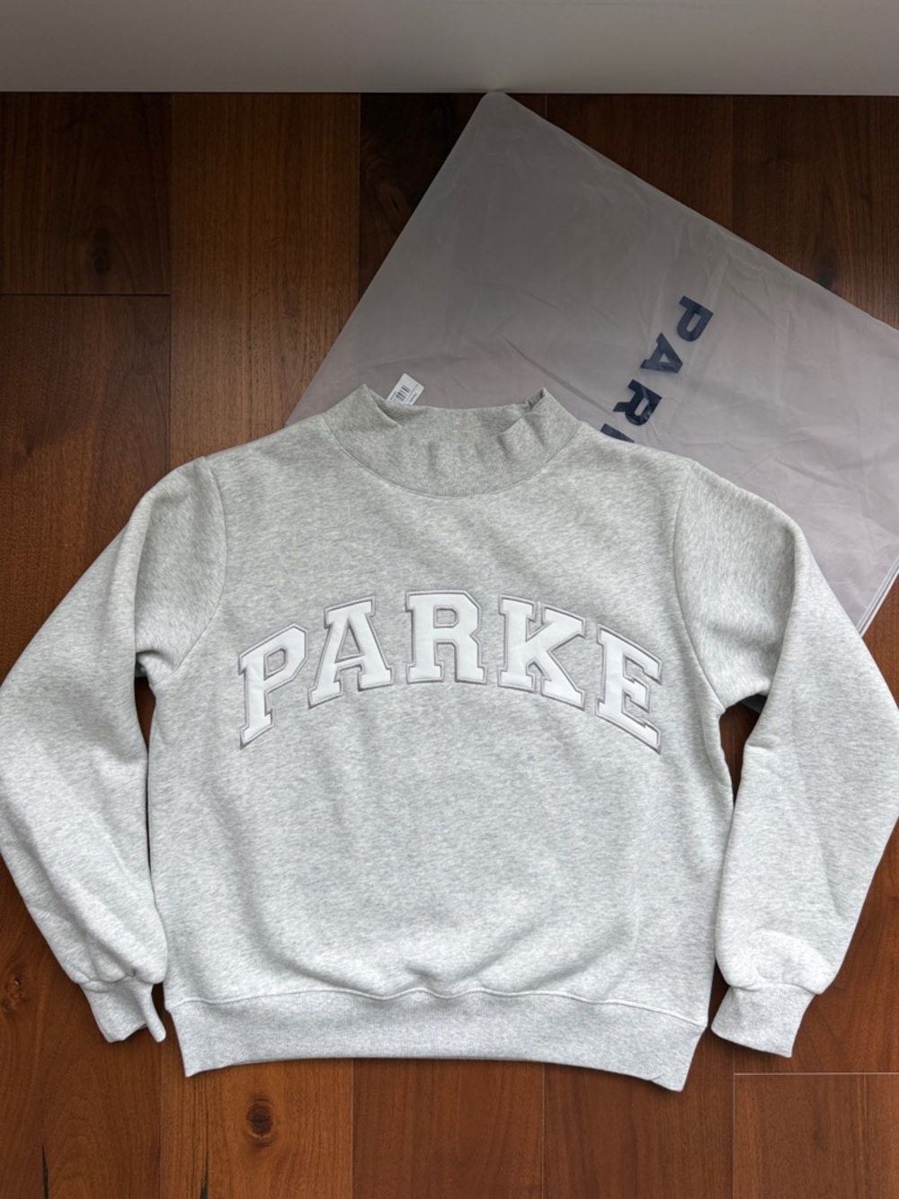 NEW PARKE Varsity Fleece Mockneck in Metallic Size S/M